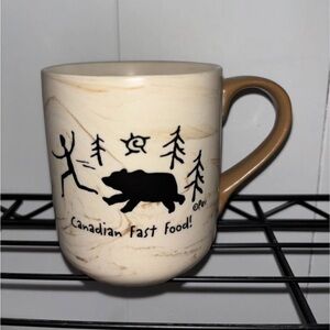 Cream and Brown Mug with Bear Design